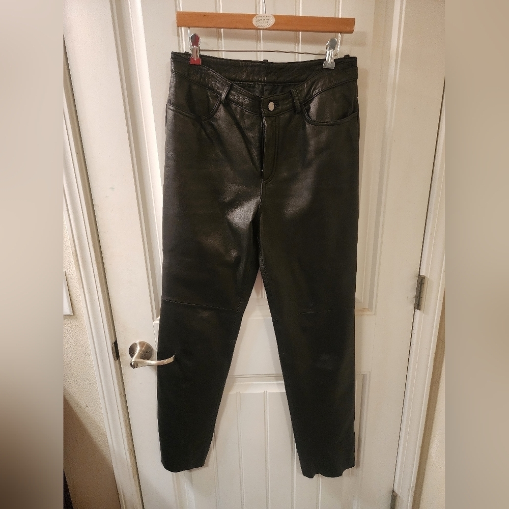 Siena Studio 100% Leather Black Pants | Straight Leg | Size 10